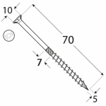 Шуруп по дереву CS 5x70 TX25 (10 шт.упак) - Image 2