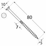 Puidukruvi CS 5x80 TX25 (200 tk.pakk) - Pilt 2