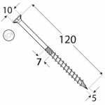 Wood screw CS 5x120 TX25, 100 pcs - Image 2