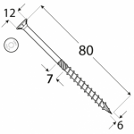 Шуруп по дереву CS 6x80 TX30 (8 шт.упак) - Image 2