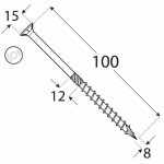 Шуруп по дереву CS 8x100 TX40 (100 шт.упак) - Image 2