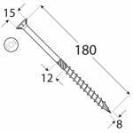 Шуруп по дереву CS 8x180 TX40 (50 шт.упак) - Image 2