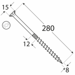 Puidukruvi CS 8x280 TX40 (50 tk.pakk) - Pilt 2