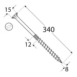 Шуруп по дереву CS 8x340 TX40 (50 шт.упак) - Image 2