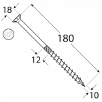 Puidukruvi CS 10x180 TX40 (50 tk.pakk) - Pilt 2
