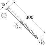 Шуруп по дереву CS 10x300 TX40 (50 шт.упак) - Image 2