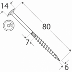 Puidukruvi CT 6x80 TX30 / 100 tk.pakk - Pilt 2