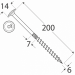 Wood Screw CT 6x200 TX30 / 100 pcs - Image 2
