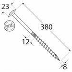 Шуруп по дереву CT 8x380 TX40 / 50 шт.упак. - Image 2