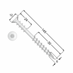 Дистанционный шуруп по дереву WDS 6x145 TX30 (100 шт.упак) - Image 2