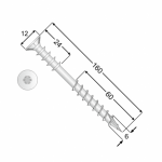 Дистанционный шуруп по дереву WDS 6x160 TX30 (100 шт.упак) - Image 2