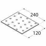 Перфорированная монтажная пластина PP19 240x120x2,0 мм DOMAX - Image 2