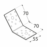 Kinnitusnurk KLR2 135 kraadi 70x70x55x2,5 mm DOMAX - Pilt 2