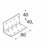 Усиленный крепёжный уголок KMP3 40x40x80x1,5 мм DOMAX - Image 2