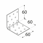 Усиленный крепёжный уголок KMP5 60x60x60x1,5 мм DOMAX - Image 2