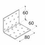 Усиленный крепёжный уголок KMP6 60x60x80x1,5 мм DOMAX - Image 2