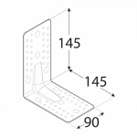 Усиленный крепёжный уголок KP7 145x145x90x2,5 мм DOMAX - Image 2