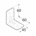 Усиленный крепёжный уголок KPL6 60x60x45x2,0 мм DOMAX - Image 2