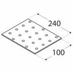 Перфорированная монтажная пластина PP13 240x100x2,0 мм DOMAX - Image 2