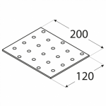 Перфорированная монтажная пластина PP18 200x120x2,0 мм DOMAX - Image 2