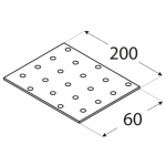 Перфорированная монтажная пластина PP7 200x60x2,0 мм DOMAX - Image 2