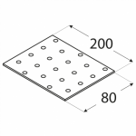 Перфорированная монтажная пластина PP9 200x80x2,0 мм DOMAX - Image 2