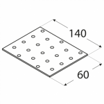 Перфорированная монтажная пластина PP5 140x60x2,0 мм DOMAX - Image 2