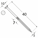 Шуруп по дереву CS 5x40 TX25 (200 шт.упак) - Image 2