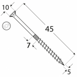 Шуруп по дереву CS 5x45 TX25 (200 шт.упак) - Image 2