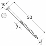 Шуруп по дереву CS 5x50 TX25 (200 шт.упак) - Image 2
