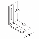 Регулируемый крепёжный уголок KR1 75x65x20x3.0 мм DOMAX - Image 2