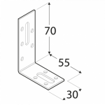 Adjustable fixing angle bracket KRD2 70x55x30x2.0 mm DOMAX - Image 2