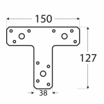 T-kujuline kinnitusnurk KT2 150x127x38x2,0 mm DOMAX - Pilt 2
