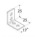 Furniture angle bracket KW1 25x25x17x1,5 mm DOMAX - Image 2