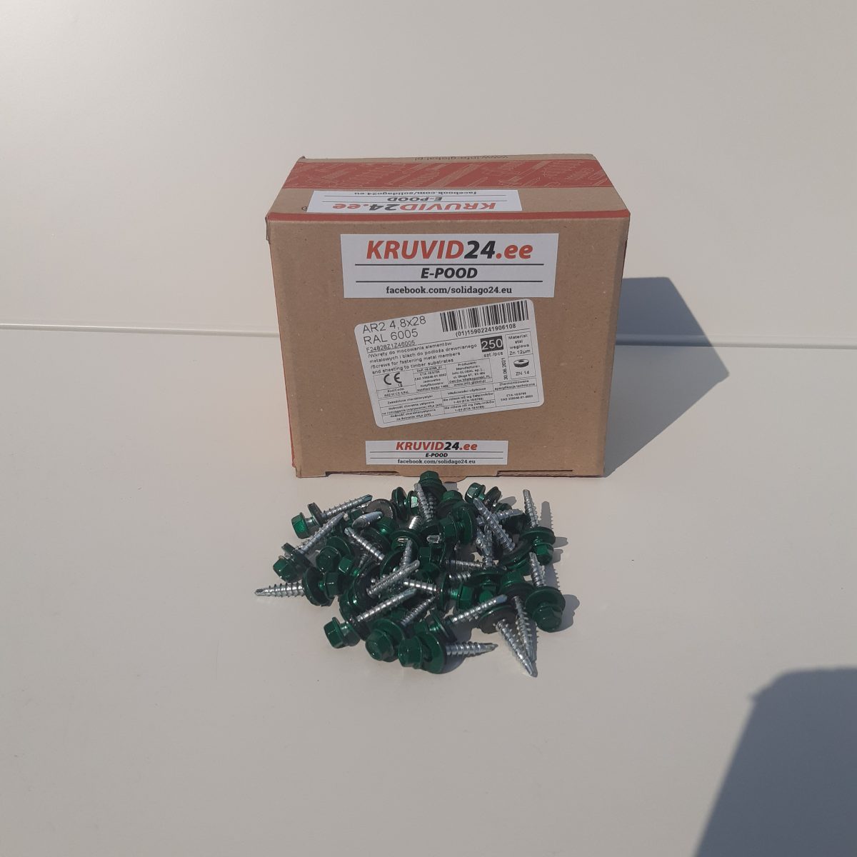 Self-drilling screws AR2 4.8x28mm RAL 6005, 250pc. - Image 3