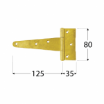 T-Hinge ZT125 125x30x80x2.0 mm, Zn Yellow - Image 2