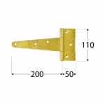 T-Hinge ZT200 200x50x110x2,5 mm, Zn Yellow - Image 2