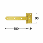 Gate Hinge ZB400 400x45x90x3,0 mm, Zn Yellow - Image 2
