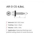 Katusekruvi metall-puu AR 4.8x28mm Zn, 250tk/pakk terav ots - Pilt 4