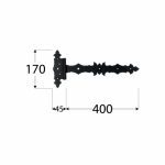 Петля для ворот ZBD400 C 400x45x90x3,0 мм черная - Image 2