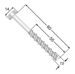 Concrete screw PBW 7.5x60 hex head Domax (50 pcs.pack) - Image 2