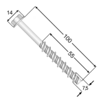 Concrete screw PBW 7.5x100 hex head Domax (50 pcs.pack) - Image 2