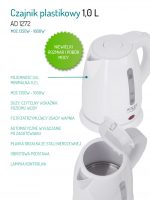 Adler AD 1272 Kettle plastic 1,0 L - Image 6