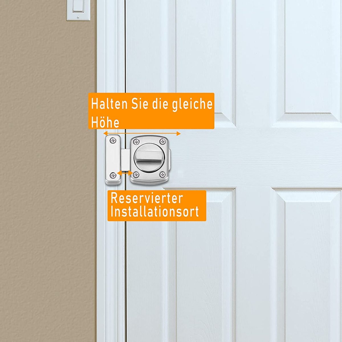 Door latch WRO 50x40mm, chrome - Image 5