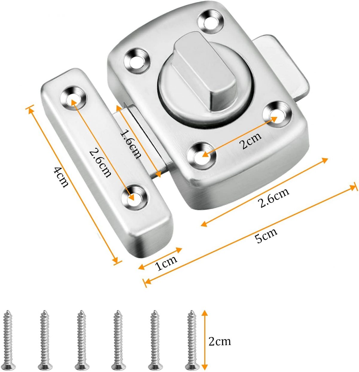 Door latch WRO 50x40mm, chrome - Image 2