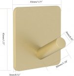 Self-adhesive hooks 4 pcs. aluminum (gold) - Image 2