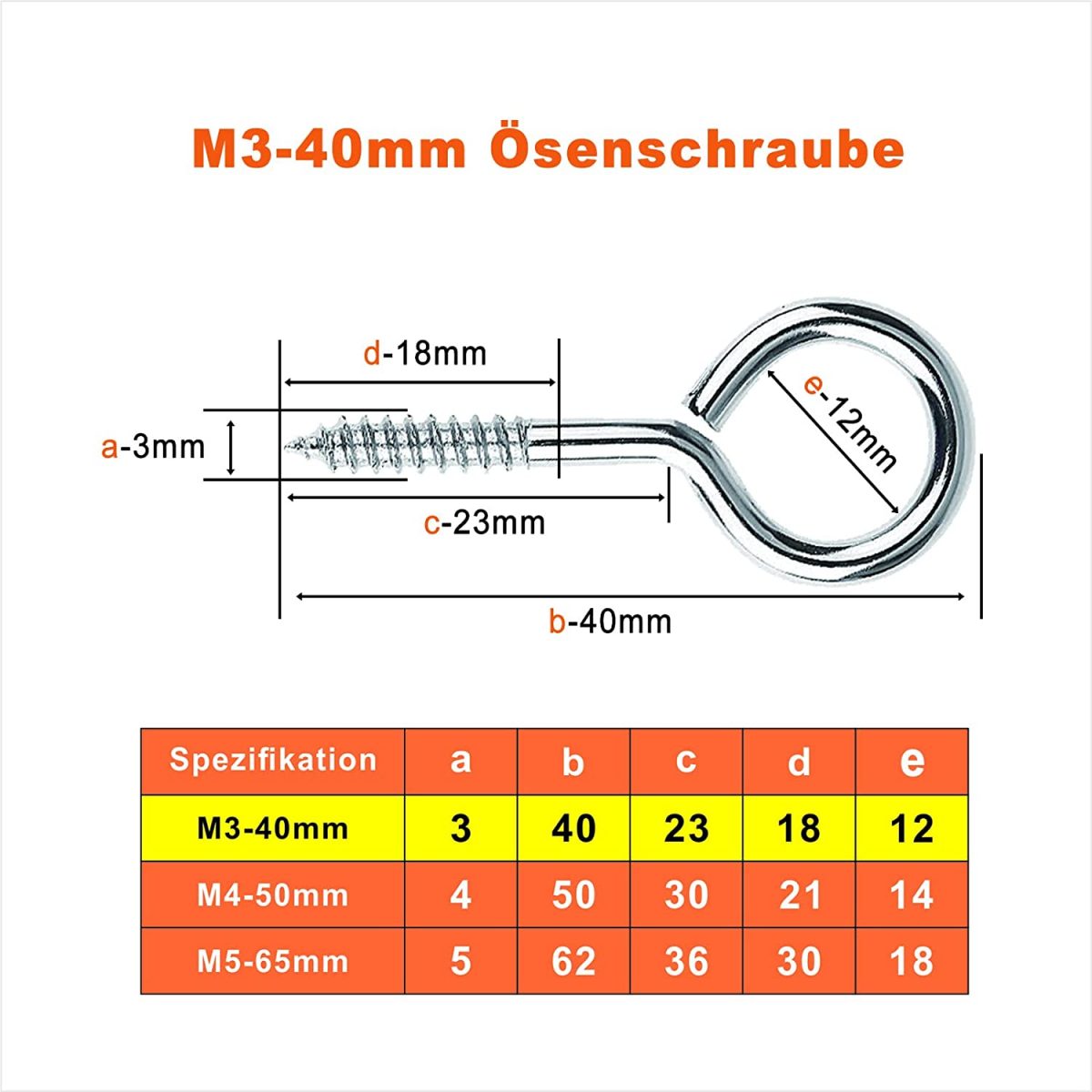 Threaded hook 3.0*40 (20pcs/pack) - Image 2