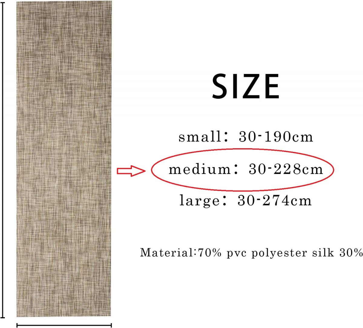 Tablecloth 2280x300 mm, brown - Image 3