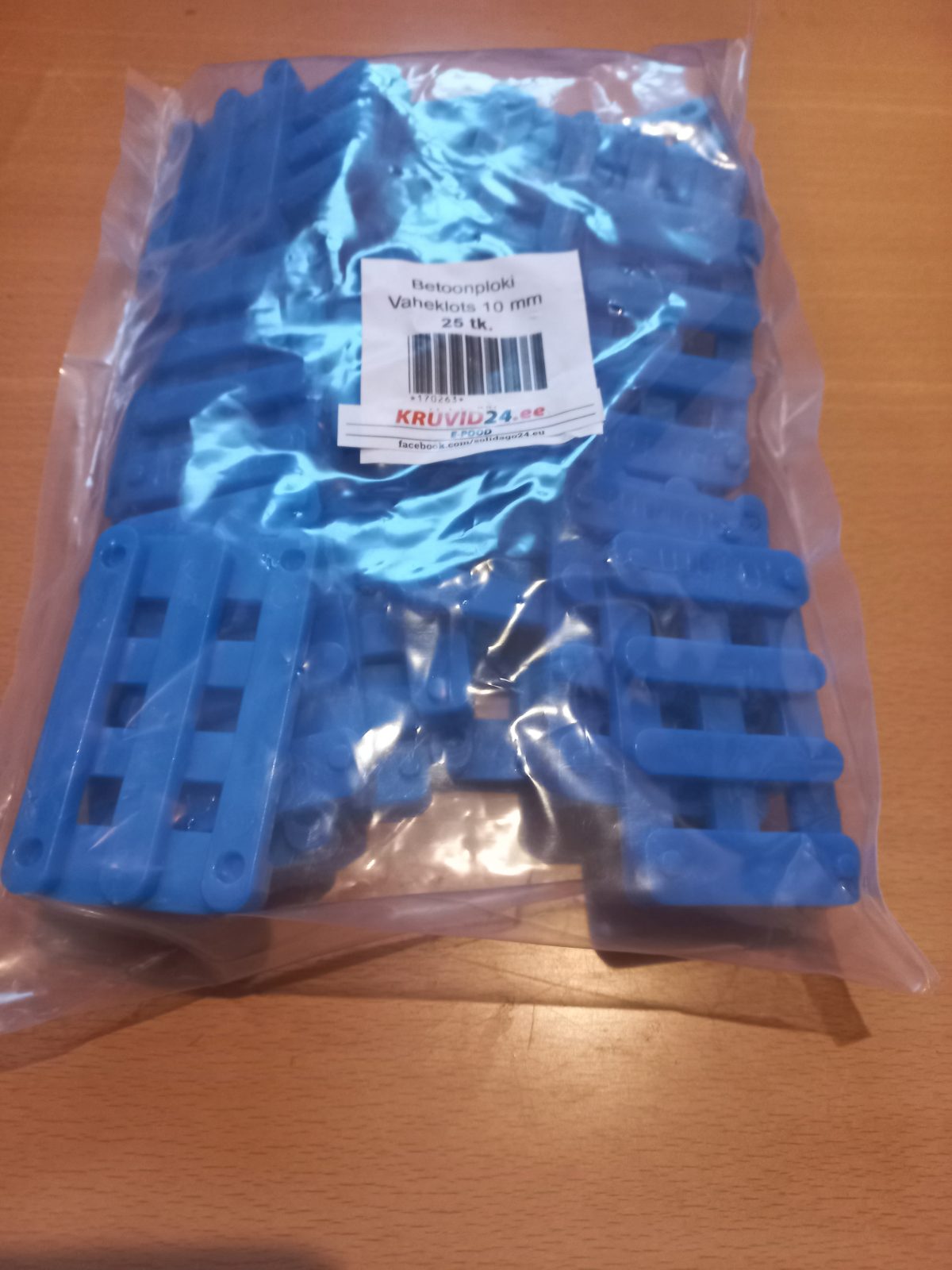 Montaažiklots betoonplokkidele 10 mm, 25 tk, sinine - Pilt 2