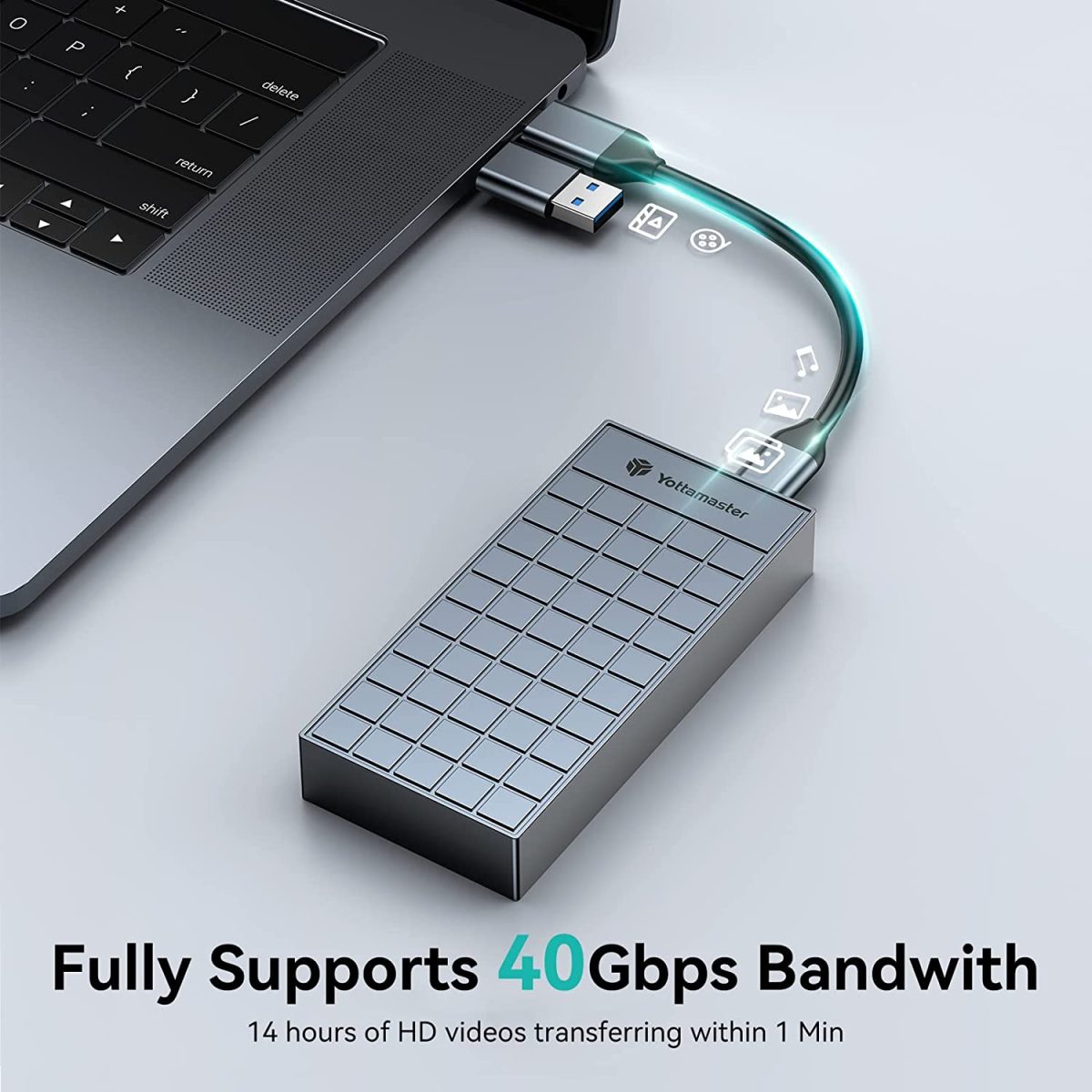 Yottamaster USB 40Gbps NVMe M.2 SSD kõvaketta korpus - Pilt 2